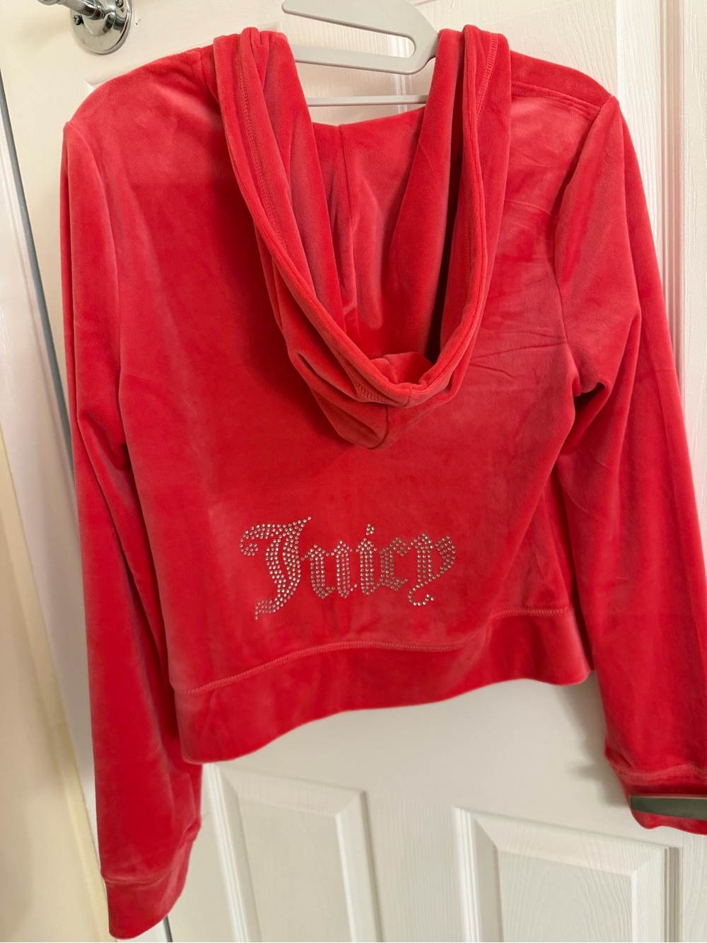 Juicy Couture Pink Velour Rhinestone Logo Hoodie